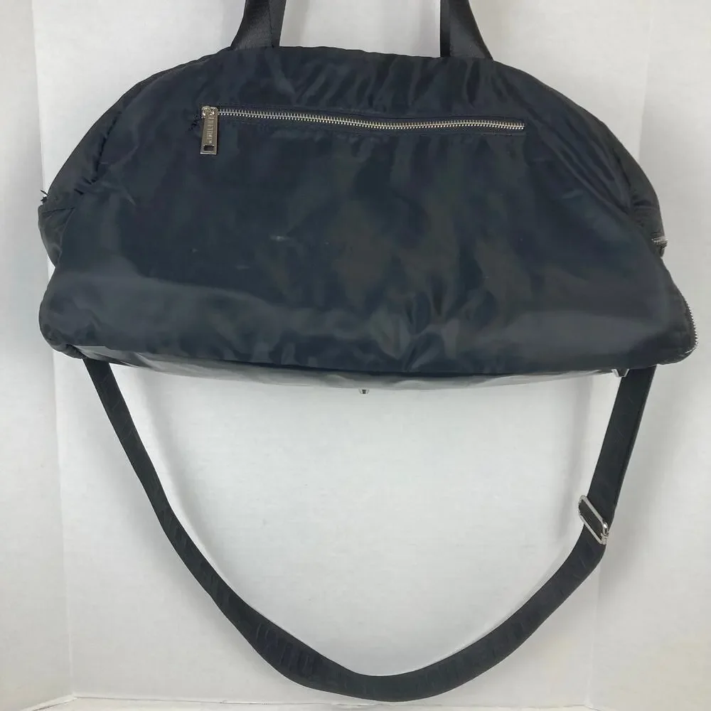 Lifetime Healthy Way Gym Duffle Bag Black Silver Nylon Y2k Retro Gym Travel 21''